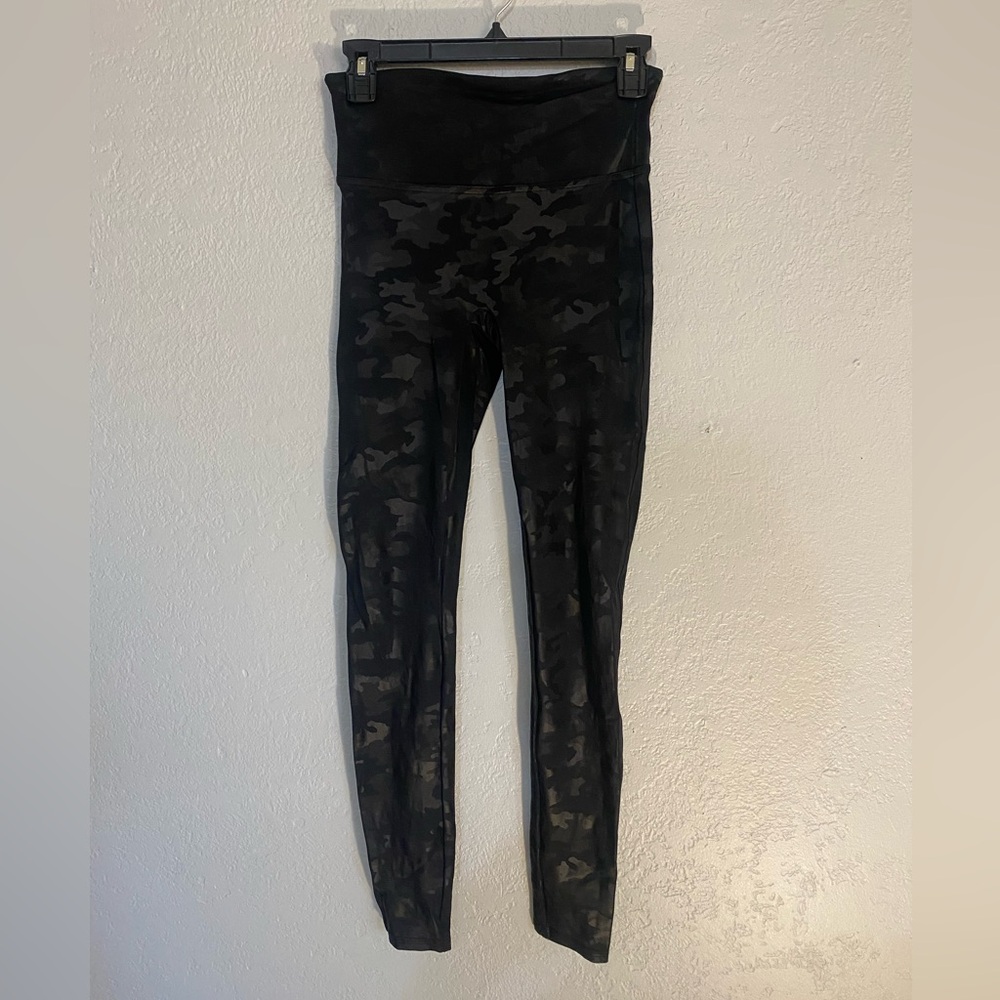 49. Spanx Faux Lether Camo Leggings, women’s medium